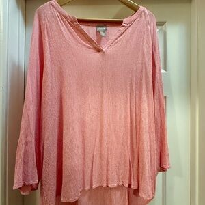 Chico's Pink and White Striped Top